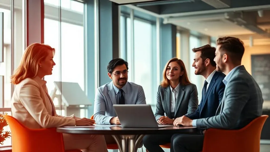 Software consultants collaborating on product strategy and technical architecture planning