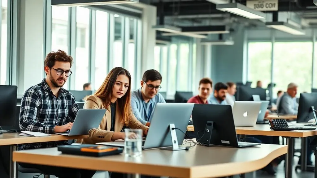 Dedicated software engineering team collaborating on enterprise development project